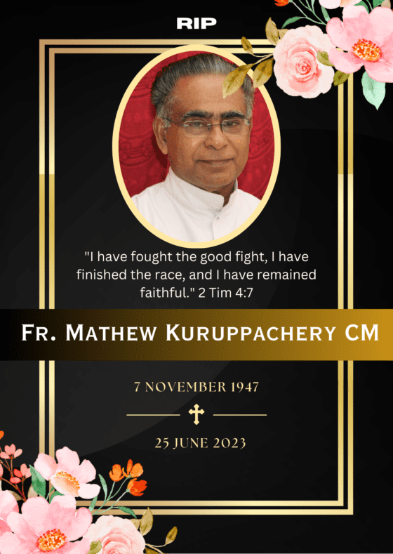 Partida a la Casa del Padre del cohermano Mathew Kuruppachery CM